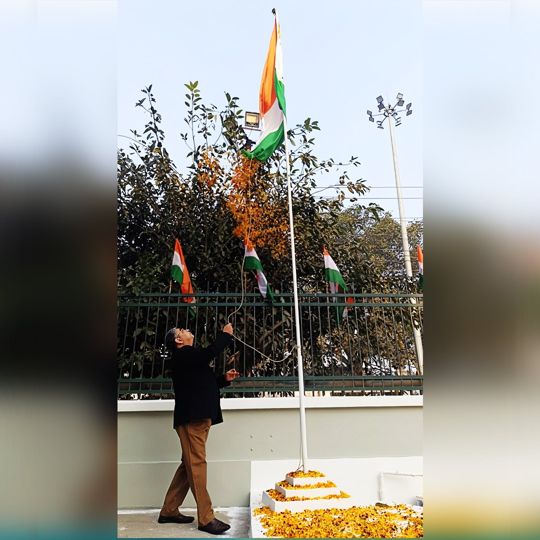 Dr. Anurag Mehrotra at flag hoisting
